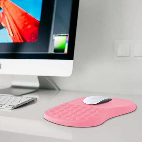 Image of EooCoo Mouse Pad Wrist Support with Massage Design, Ergonomic Mouse Mat,Wrist Rest Pain Relief Mousepad with Memory Foam & Non-Slip Silicone Base (12x8 inch,Pink)