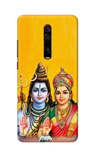 Image of PRINTFIDAA Lord Shiva Parvati Yellow Background Printed Designer Hard Back Case Cover for Xiaomi Mi 9T / Mi 9T Pro /Redmi K20 / K20 Pro -(SS) MVN1008