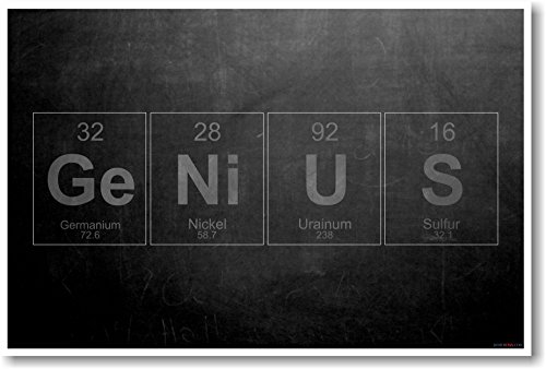 GeNiUS - Periodic Table Elements - NEW Science Humor Poster