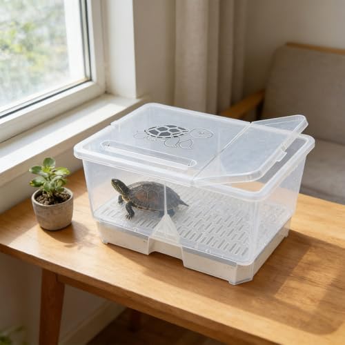 Caja plegable para reptiles con ventana de observación y cubierta ventilada 3
