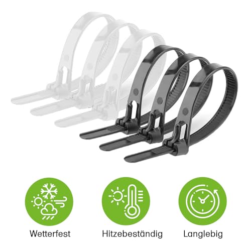 Offgridtec Reusable Self-Locking Cable Ties, 7.6mm x 150mm, Heat and Cold Resistant - Image 4