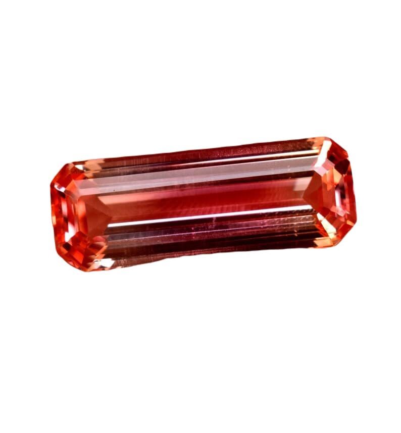 Saphir Padparadscha naturel d'exception taillé en émeraude pour haute joaillerie