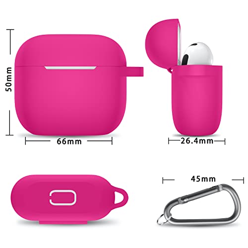 Bospa Airpods 3 Case, Liquid Silicone Skin Cover Compatible With Apple Airpod 3Rd Generation 2021 With Keychain For Women Men [Front Led Visible] (Rose Red) #TOP4