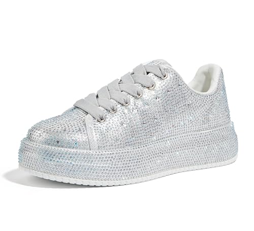 LUCKY STEP Zapatillas de Plataforma con Mujer con Purpurina Moda