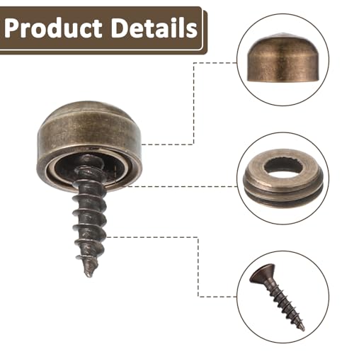 Tornillos decorativos de latón con tapa, pack 16 miniatura 3