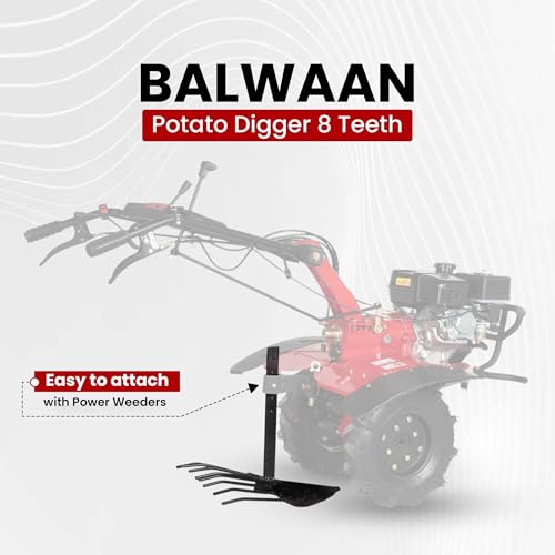 Image of BALWAAN Krishi Potato Digger for All Types of Power Weeder | 8 Teeth | Power Weeder Attachment | Heavy-Duty|PD-80