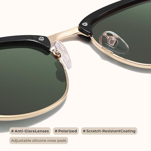 Image of livho Rimless Trendy Polarized Sunglasses Men Women, Retro Sun Glasses for Men Women 2025, Semi Rimless UV Protection Shades