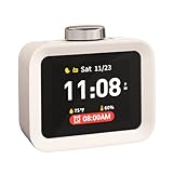 Dekala ChronoSense Alarm Clock for Bedroom Temperature Humidity, 7-Day Programmable 4 Alarms, 100dB Loud Gradual Alarm for Heavy Sleeper, Visual Timer Clock Radio，White Noise Sound Machine