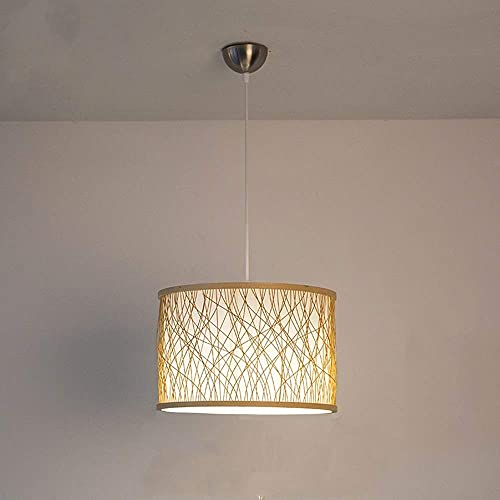 Lampe suspendue en rotin et osier tissé pour plafond de salon et chambre