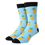 Pineapple Gifts For Men - Funny Hawaiian Gifts, IVF Fertility Socks For Adult, Novelty Fruit Socks Blue
