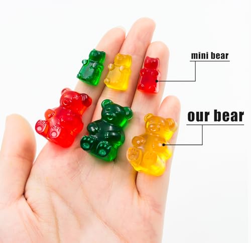 WARM TIME Large Gummy Bear Mold 4 ML, Non-Stick Silicone Ice Cube Moulds Candy Molds Chocolate Molds BPA-Free with 3 Droppers, Set of 3