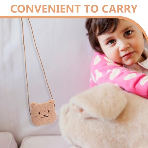 OATIPHO Süße Bären Umhängetasche Für Junge Mädchen Plüsch Handtasche Für Kleinkinder Multifunktionale Geldbörse Für Jungen Uhandtasche Handtasche Mädchen
