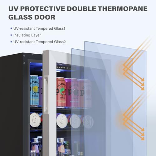 Yeego YE-YEG-BSJC88 3.1Cu.Ft Beverage Refrigerator Cooler, 121 Can Mini Fridge thumb #8