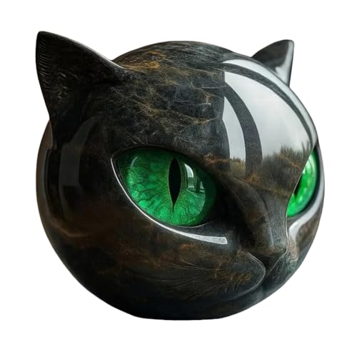 Luxury Luxury Black Cat Stone Escultura de Gato Escultura Textura de mármol Piedra para la decoración del hogar