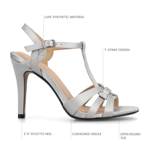 Journee Womens cushioned footbeds Valry Stiletto Heel faux leather open toe ankle strap buckle multi strap3