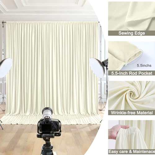 Cortina fondo beige 30x10 ft con 6 paneles para fiestas miniatura 5