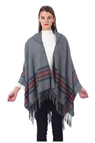 Landove Poncho Cappuccio Donna Boemia Chic
