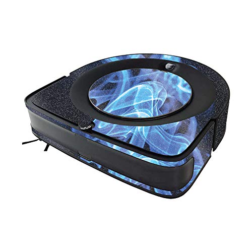 Image of MightySkins Glossy Glitter Skin Compatible with iRobot Roomba s9 Vacuum - Blue Flames | Protective High-Gloss Glitter Finish | Easy to Apply and Change Styles | Made in The USA