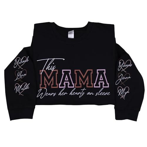 This Mama Wears Her Heart On Sleeve Custom Mama Shirt Gift for Mom Mother's Day