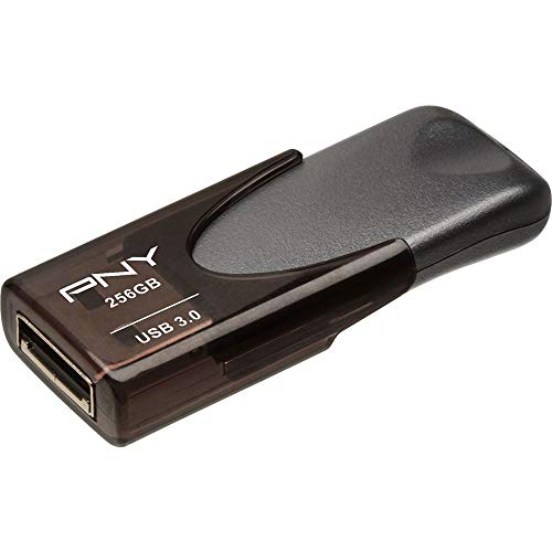 PNY Turbo Attach 4 256GB Flash Drive with USB 3.0 - Black / Gray
