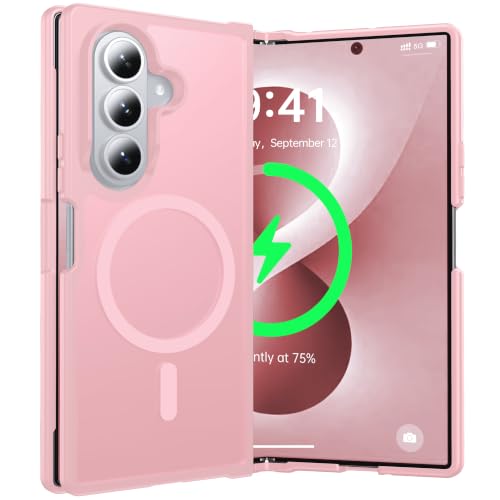 Image of NO.1 Magnetic for Samsung Galaxy Z Fold 8 Ultra Case with MagSafe | [Military Grade Drop Tested][Translucent Matte][Anti-Fingerprint]Soft Silicone Bumper for Samsung Fold 8 Ultra Case Slim,Pink