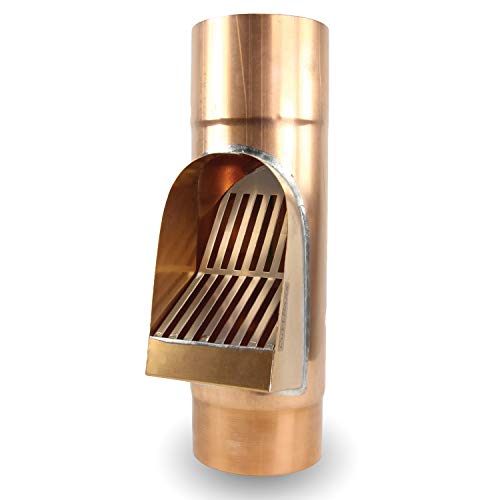Fallrohrfilter von CurtMaxx | Effektiver Filter für Fallrohre - filtert Laub, Äste und Schmutz aus dem Fallrohr | Ø 100 mm, Kupfer