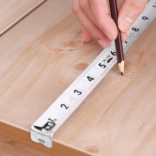 Image of Mr. Pen- Tape Measure, 25-Foot, White, Steel Measuring Tape, Tape Measure with Fractions, Easy Read Tape Measure, Tape Measure 25 ft, Steel Tape Measure, Retractable Measuring Tape Retractable