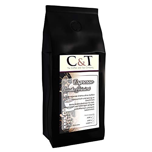 Granos de café entkoff einiert – Unser Espresso Crema – schonend gerösteter granos de café Acid brazo sin cafeína Blend