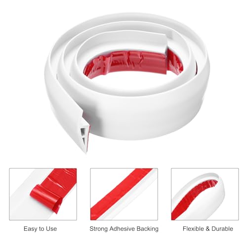 QUARKZMAN Bodenübergangsleiste Selbstklebend, 1m/3,3ft Laminat Türübergangsleisten Teppichkantenleiste für Teppichtüren zur Überbrückung von Bodenlücken Passend für 10mm Höhe, Weiß