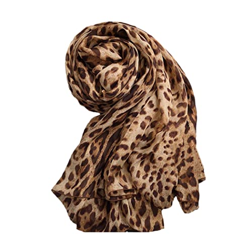 Écharpe en soie léopard YIOLEAMP : offrez un long châle d'exception 100% soie pour femme