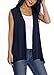 Produktbild EXCHIC Damen Lässig Armellose Leichte Offene Tunika Weste Strickjacke (L, Navy BAU)