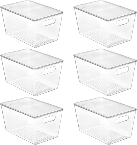 Vtopmart Boite Rangement Cuisine Plastique, Transparent, 6 Pack, Grande