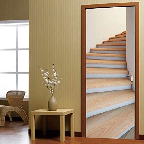 Tifege Door Mural 3D Wallpaper - Wall Decals Stickers for Home Decor Kitchen Art Quote Poster Decorations Stairway 30.3x78.7 DM007