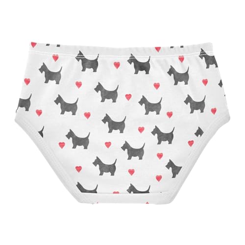 Girls' Underwear Scottie Dog Heart Cotton Stretch Comfort Toddler Panties2