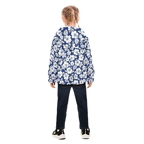 Hibiscus Flower Boys Fleece Hoody Jacket Zip Up Coat Warm Fall Winter Plush Jacket Long Sleeve Outerwear4