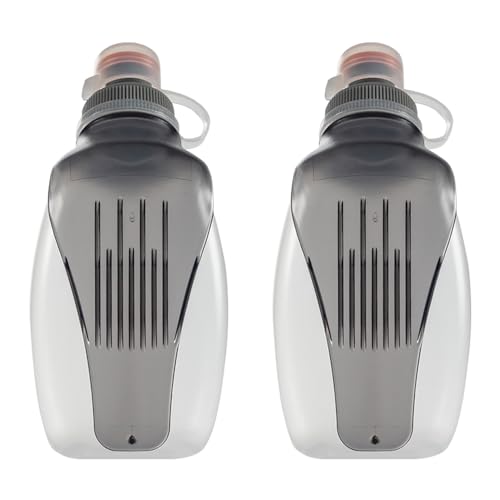 Mineup Plastico Botella de Agua Deportiva Motivacional, 2 Pcs Botellas para Running, 250ml Botella Agua Gimnasio sin BPA, Botellas de Agua para Running Ciclismo Senderismo