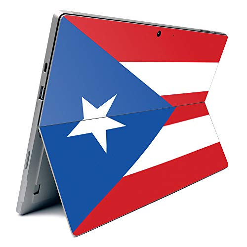 Image of MightySkins Carbon Fiber Skin for Microsoft Surface Pro 7 - Puerto Rica Flag | Textured Carbon Fiber Finish | Easy to Apply, Remove, and Change Styles | Made in The USA