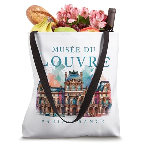 Bolso tote con diseño acuarela del Museo del Louvre miniatura 4