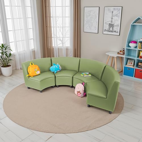 Image of FDP Kid Comfort Collective Modular Wedge Chairs, 4-Pack - Fern Green