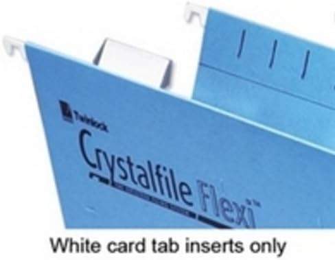 Rexel Printable Inserts for Crystalfile Suspension File Flexi Tabs, White, Flexifile, Pack of 50, 3000058