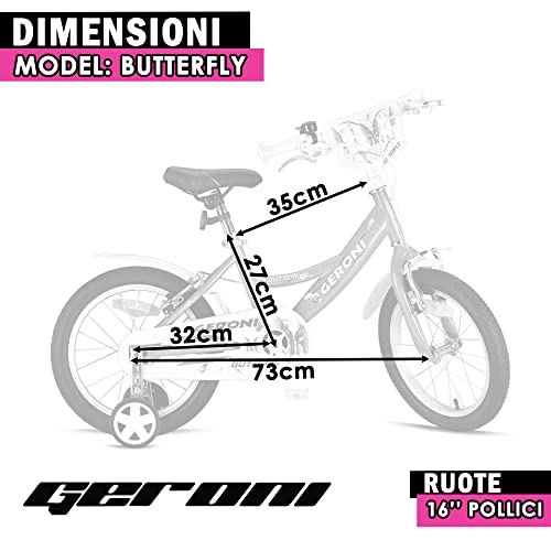 GERONI Bici Bicicletta da Bambina Butterfly 16''
