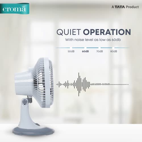 Image of CROMA 50 Watts Table Fan with 2 Years Warranty (CRSF050PFA256901, White)