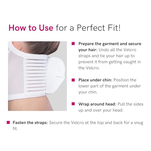 lipoelastic- fm extra- post surgical chin and neck lifting compression mask for women and men with velcro fastener