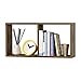 Mensola da Parete/da Muro con 2 Scomparti a Cubo 60 x 14,5 x 30 cm Scaffale/Consolle Pensile con Ripiani Portaoggetti Libreria - Effetto Legno Scuro