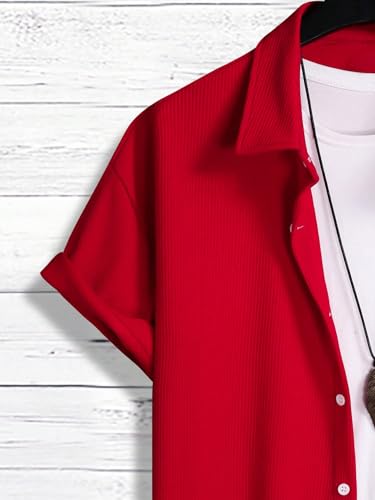 Men's 2 Piece Short Set Short Sleeve Button Down Shirts and Drawstring Track Shorts Beach Outfits3