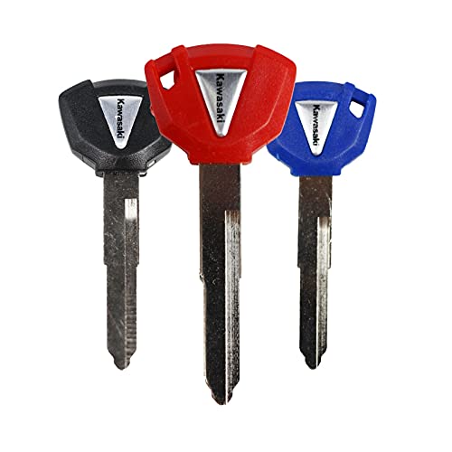 Blank Blade Uncut Key Motorcycle Key Uncut Replacement for Kawasaki Z400 Z900 Z750 Z1000 2017-2020 NINJA ZX-6R ZX-7R ZX-9R ZX-10R ZX-12R ZX-14R (Pack of 3)