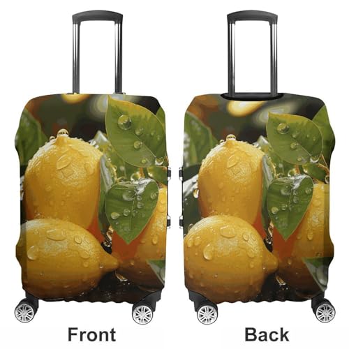 Travel Luggage Cover Spandex Suitcase Protector Washable Baggage Covers Fresh Lemon Elastic Scratch-Resistant Luggage Cover Protector Fits 18-32 Inch Luggage3