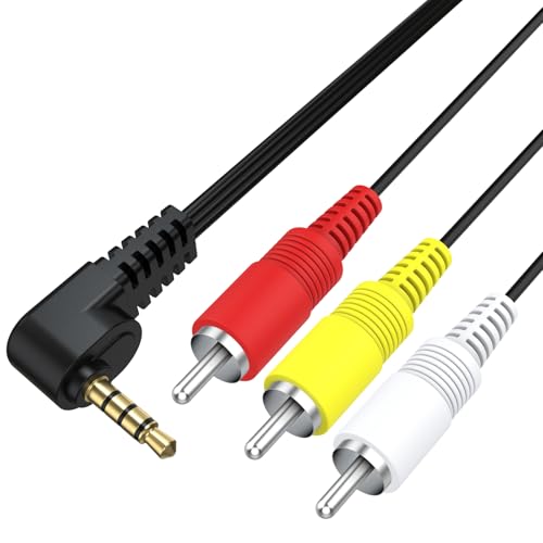 VMC-20FR AV Cable Compatible with Sony Cameras & Camcorders 3.5mm to RCA Audio Video Cord for DSC-T500, TX9, WX5, W55, N1, R1, CCD-TRV138, DCR-TRV280, HDR-FX1, VX2100 & More – 4ft