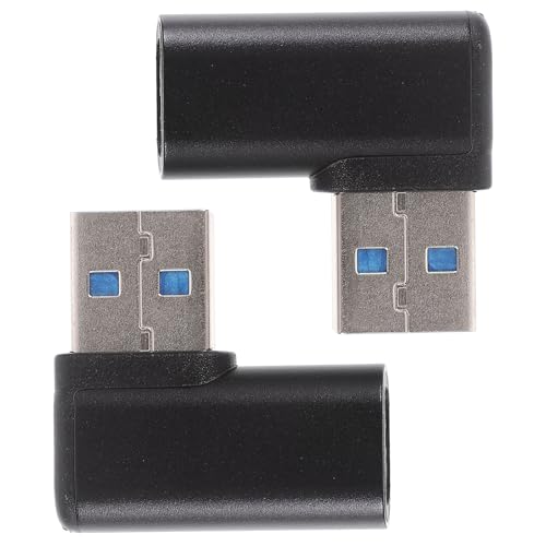 DECORNIJIA 2 Piezas Adaptador USB Ángulo Recto Grados Convertidor USB Tipo C Hembra Carga Rápida y Transferencia Datos para Teléfonos y Tablets Pack