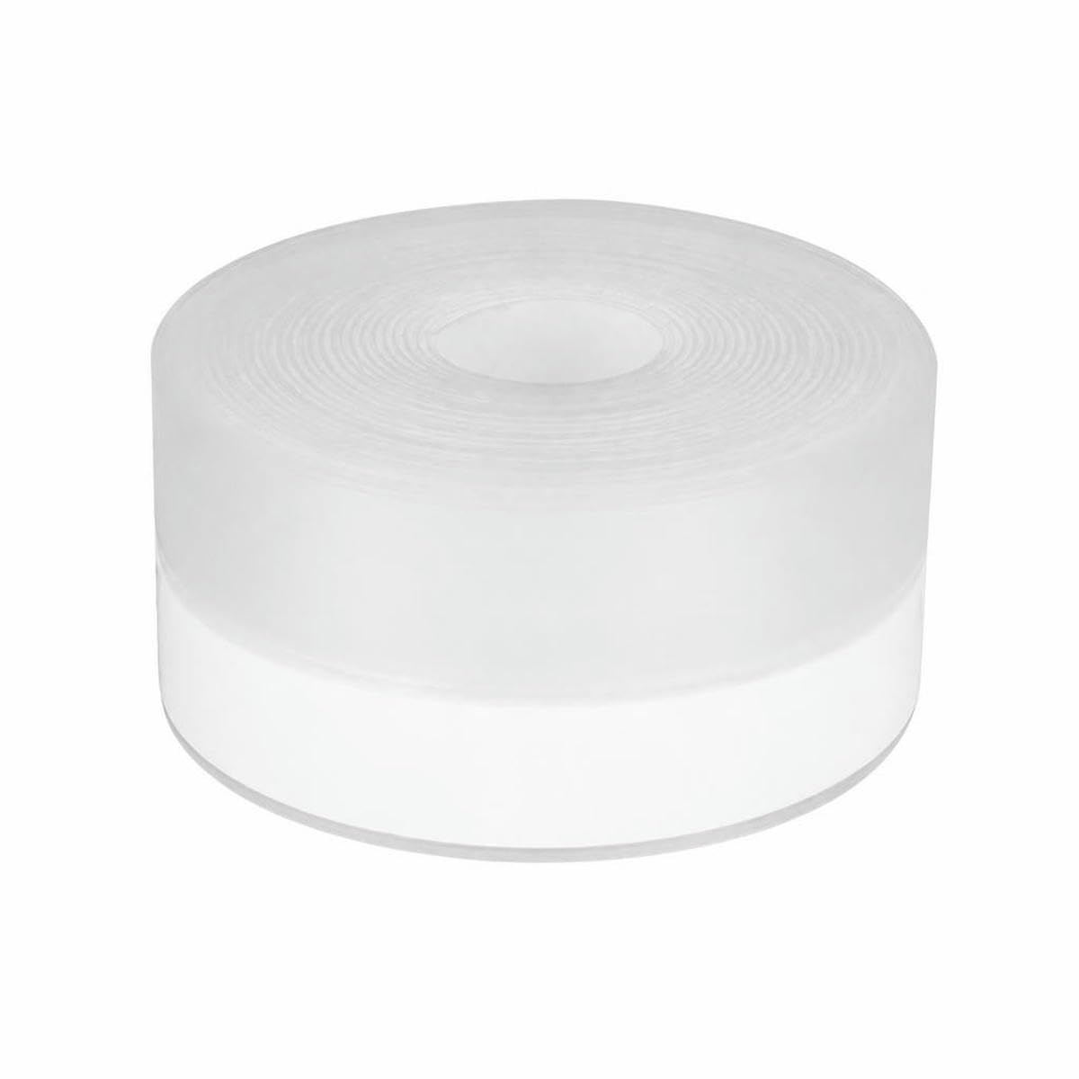 Silicone Weather Stripping Seal Door Tape, Weatherproof Soundproof for Door Frame or Window Bathroom Shower Glass Gaps-Clear 35mmx5m